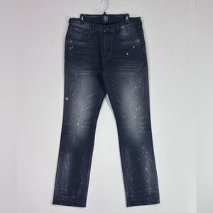 PRPS Demon Jeans 36 Black Paint Splatter Distressed Designer Denim